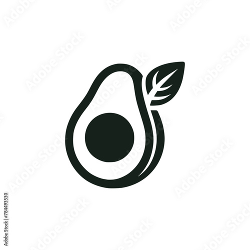 fresh avocado fruit food healthy logo vector illustration template design