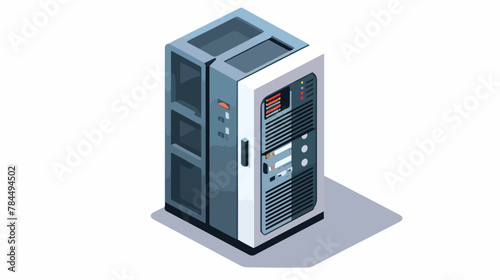 Server computer icon. Isometric of server computer