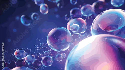 Serum bubbles with a fluid background. design for c