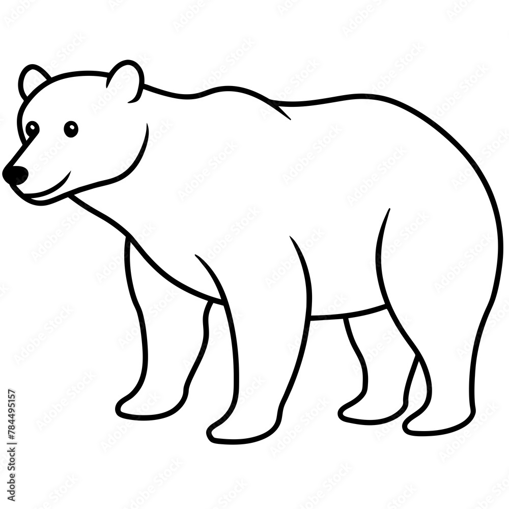 Obraz premium polar bear vector illustration mascot,bear silhouette,vector,icon,svg,characters,Holiday t shirt,black bear drawn trendy logo Vector illustration,bear on a white background,eps,png,line art