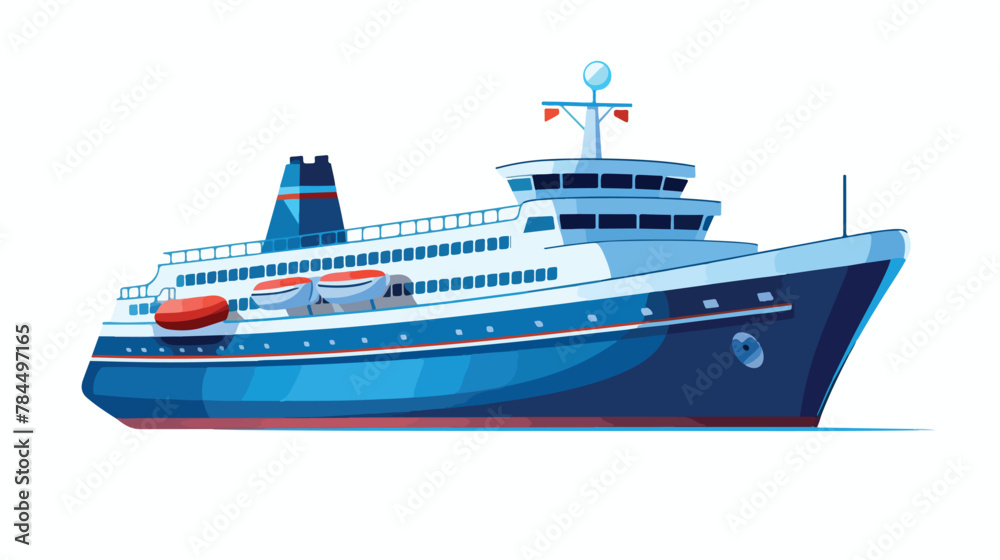 Ship icon digital blue for any design isolated on w