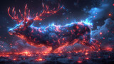 Glowing deer in magic forest