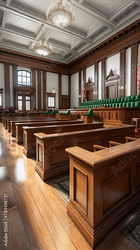 A Realistic and Detailed Interior of a Courtroom © FantasyDreamArt