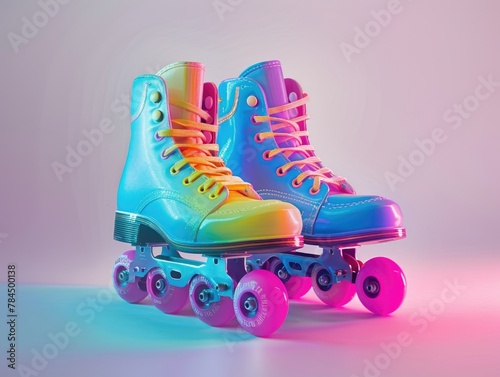 Neon Retro Roller Skates