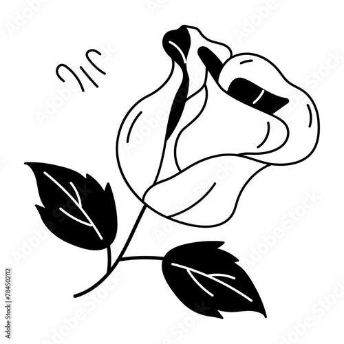 Premium hand drawn icon of rosal flower 