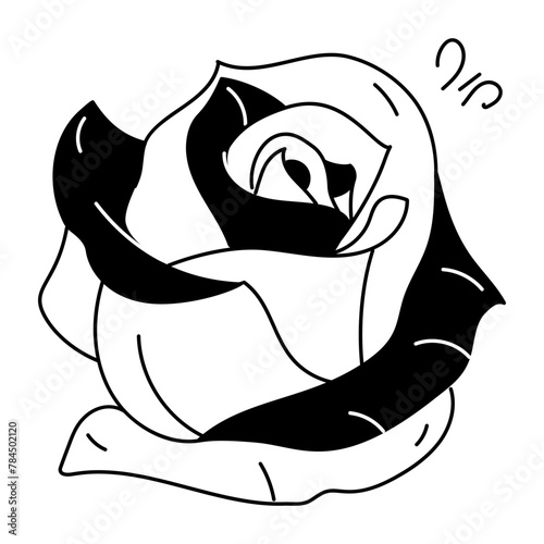 Cherry rose doodle icon is up for premium use 