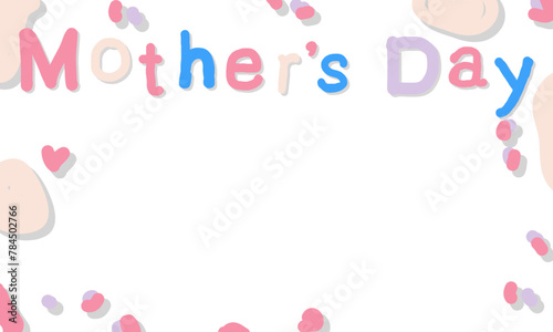 母の日 Mother’s Dayのラフな手書き文字(レタリング)カラフル パステル