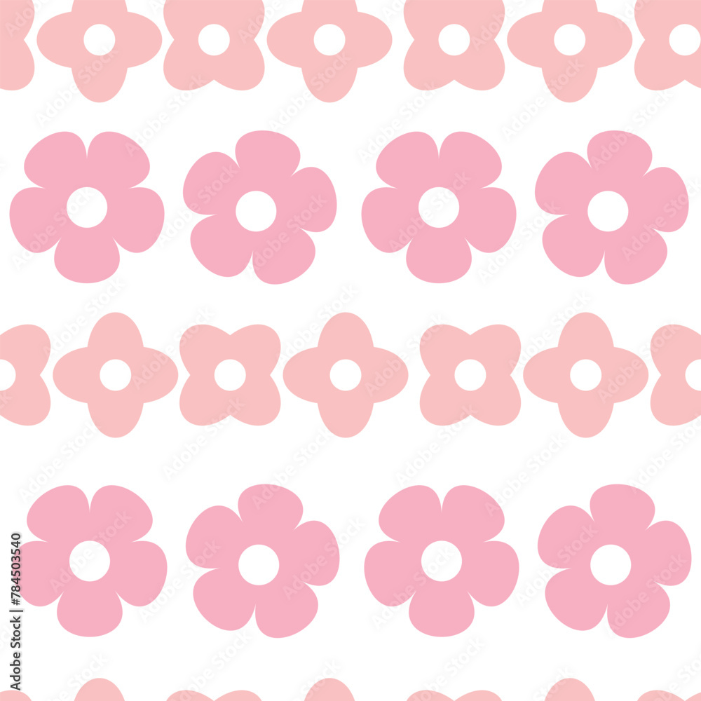 Simple flower pattern seamless continuous pattern vector illustration