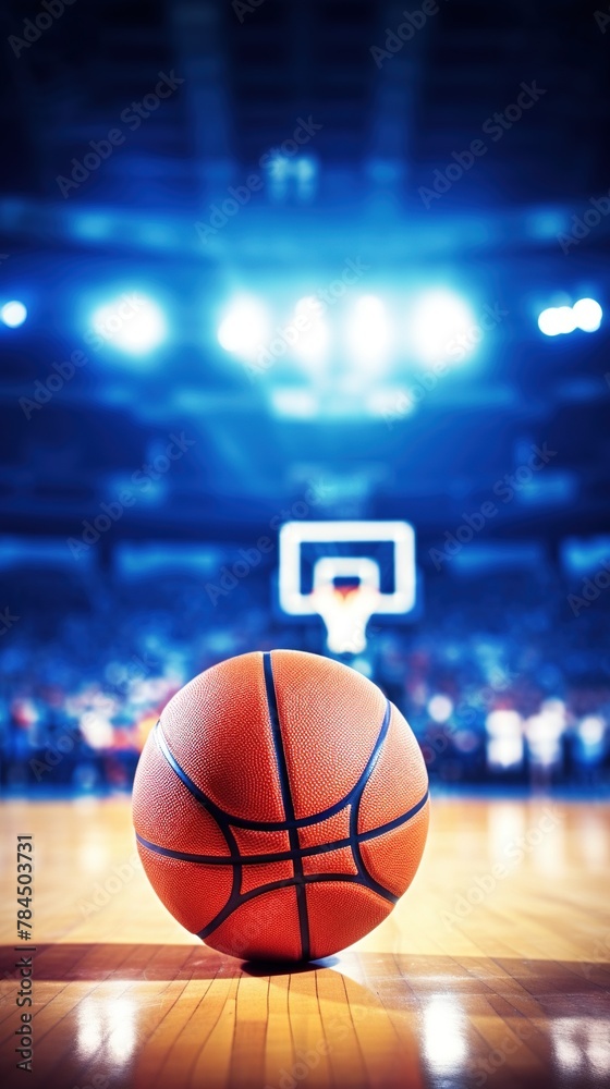 Basketball on the Field of the Stadium