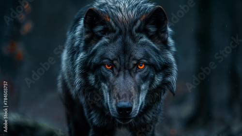 Naklejka Wolf Hunts at Night