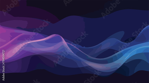 Smoky glowing waves in the dark vector abstract background