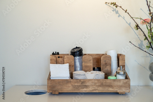 Various table accessories for coffee and cup holders made from recyclable material