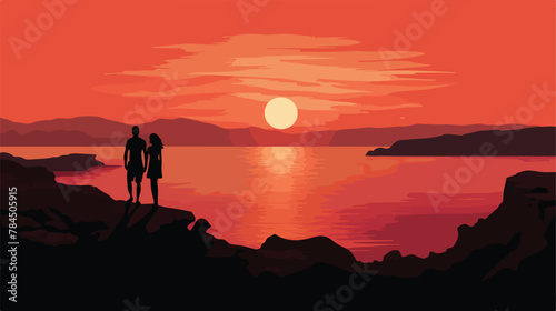 Some couples compensate for the wonderful sunset in © visual