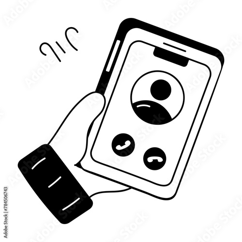 Check out doodle icon of incoming call 