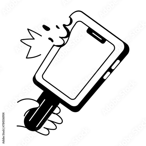 Grab this doodle icon of damage mobile 