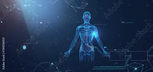 Futuristic Human Anatomy Scan Technology Concept.