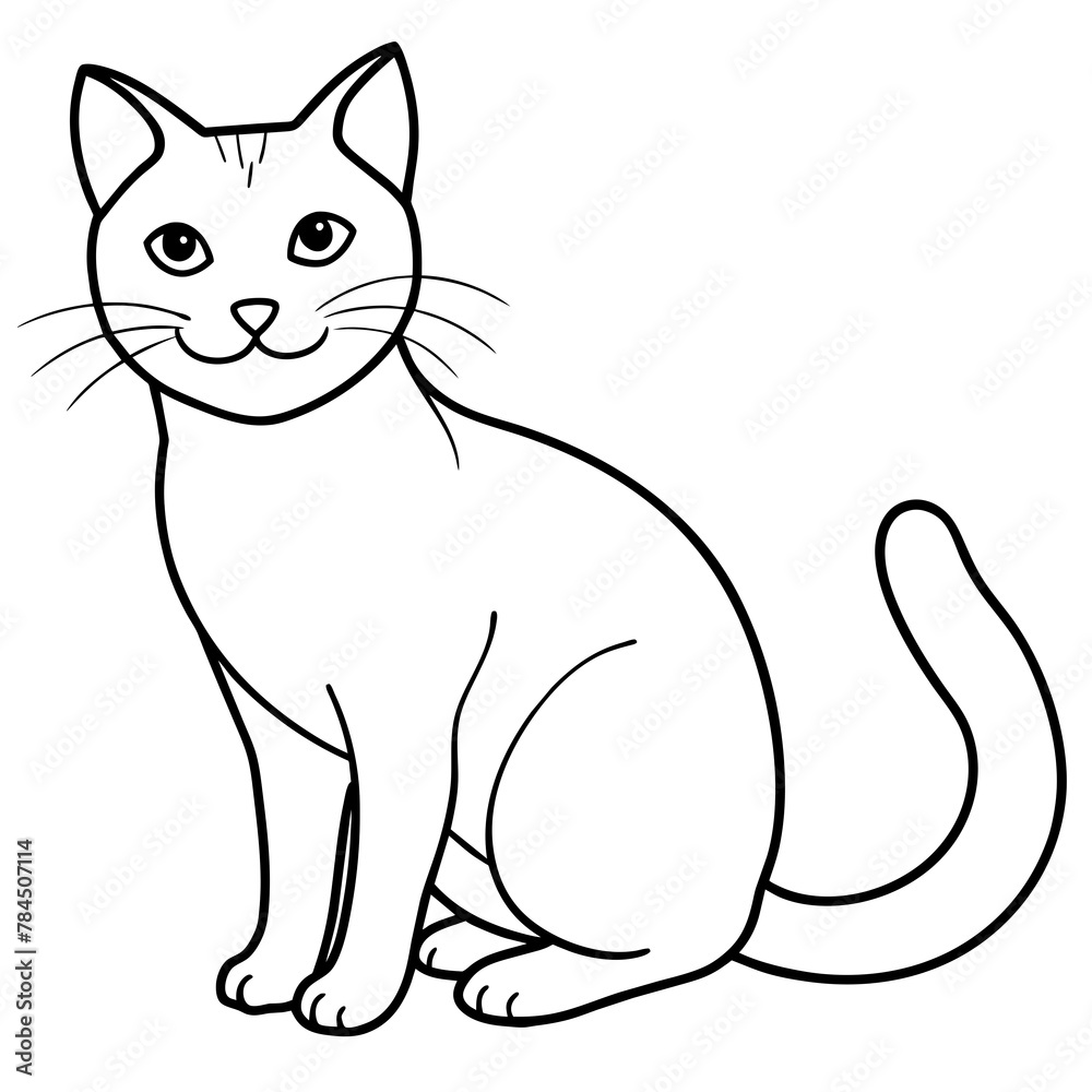 Obraz premium cat vector illustration mascot,cat silhouette,vector,icon,svg,characters,Holiday t shirt,black cat cartoon drawn trendy logo Vector illustration,donkey cat on a white background,eps,png,line art