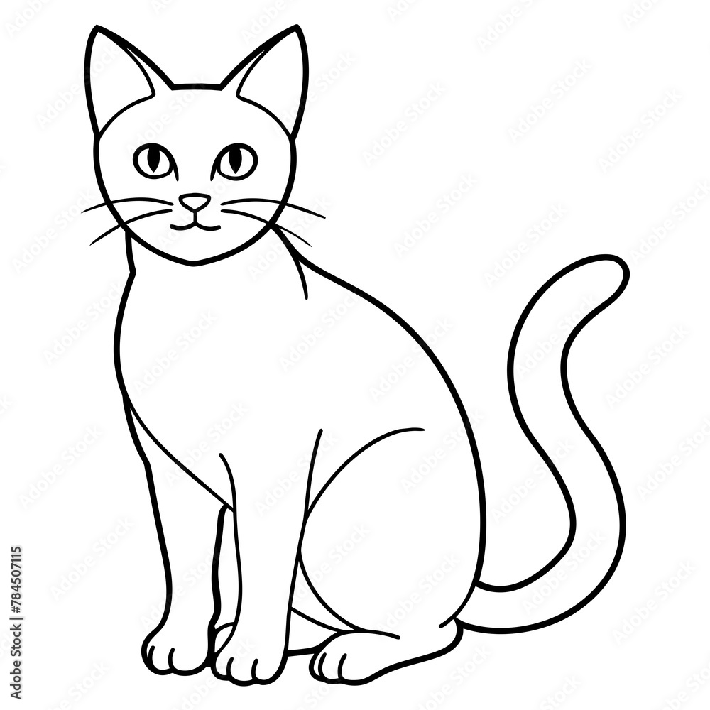 Obraz premium cat vector illustration mascot,cat silhouette,vector,icon,svg,characters,Holiday t shirt,black cat cartoon drawn trendy logo Vector illustration,donkey cat on a white background,eps,png,line art