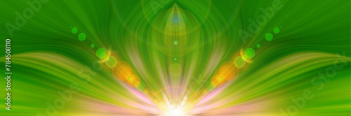 Abstract futuristic green color energy flower. Spring time abstract background.	