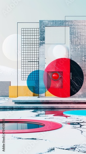 A Glimpse of Elegance: Building and Pool Harmony