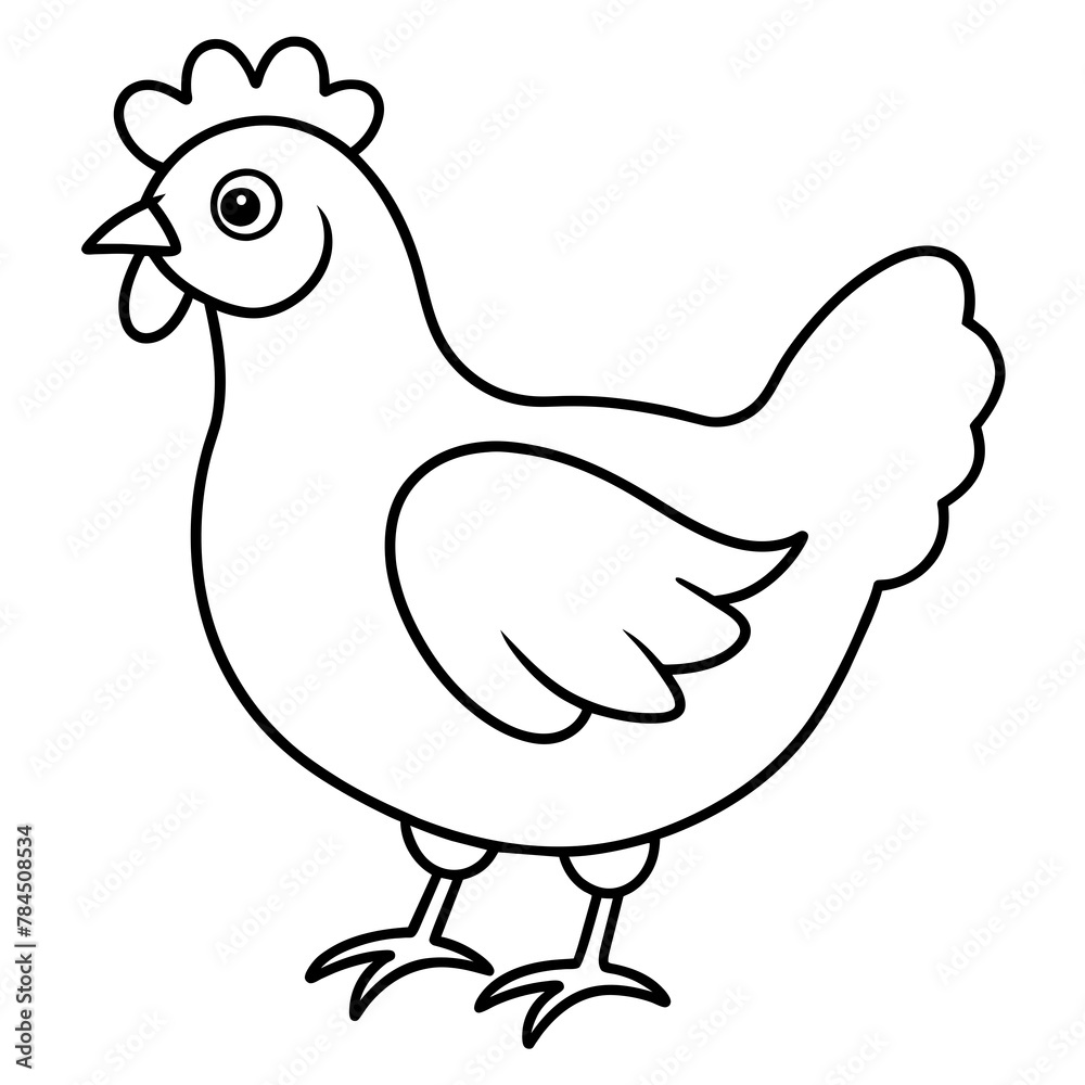 Fototapeta premium hen and chicken vector illustration mascot,hen silhouette,vector,icon,svg,characters,Holiday t shirt,black chicken cartoon drawn trendy logo Vector illustration,chicken on a white background,eps,png,l