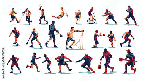 Sports set of athletes of various sports discipline