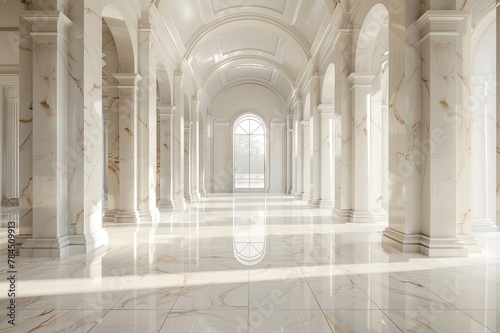 Visuals showcasing the timeless beauty of white marble, with its clean and polished appearance that adds a touch of refinement to architectural and design applications photo