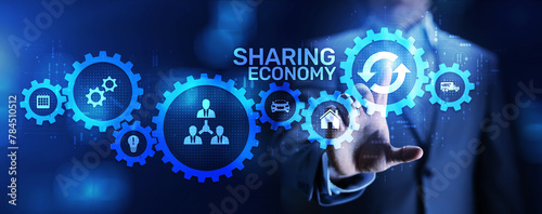 Sharing economy rental rent business innovation technology concept.