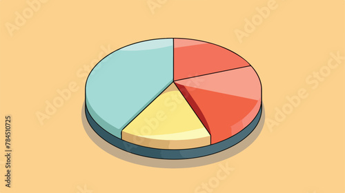 Statistics pie chart icon vector illustration graph