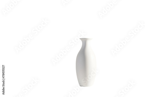 Flowers in a tall white vase Set against a white background, viewed from a low angle, light and shadow fall beautifully - isolated on a transparent background.