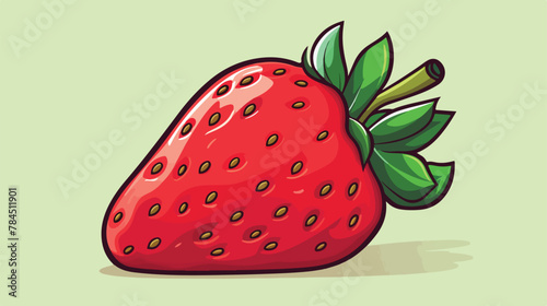 Strawberry icon cartoon vector illustration 2d flat