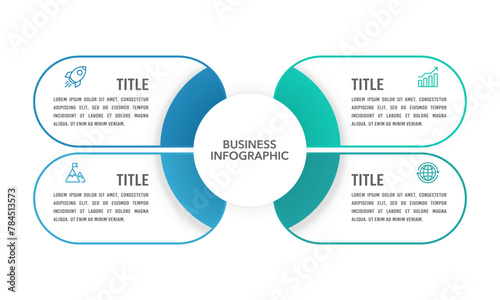 4 options to success design Infographic templates, Diagrams, Annual Reports Business Presentation and Organization. Vector illustration.