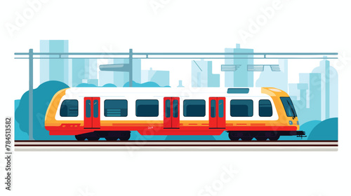 Subway illustration. Tube underground train door se