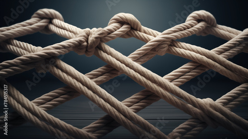 Strong leadership and teamwork form the sturdy rope of partnership, supporting business success with the strength derived from collaborative efforts within the team. photo