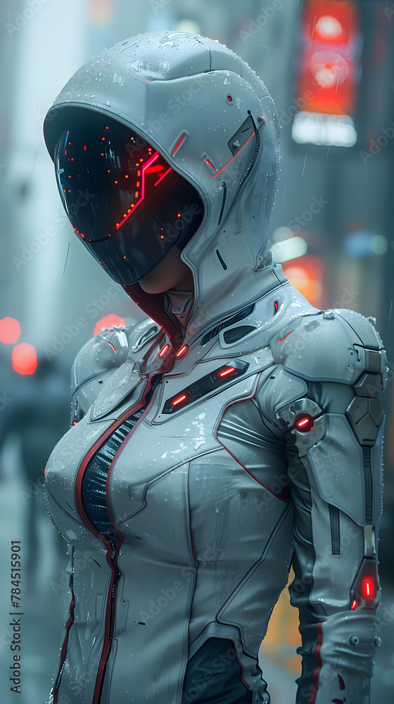 Fototapeta premium android female in future war suit