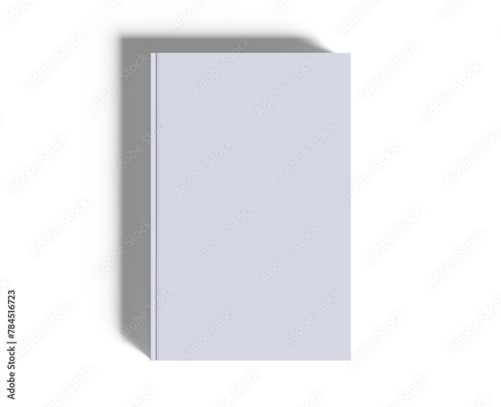 Hardcover book white color 3D render Hardcover book white color 3D render