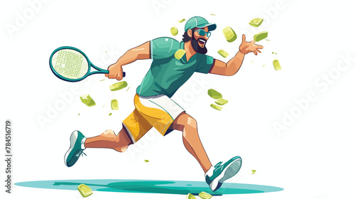 Swedish krona illustration as a tennis player char