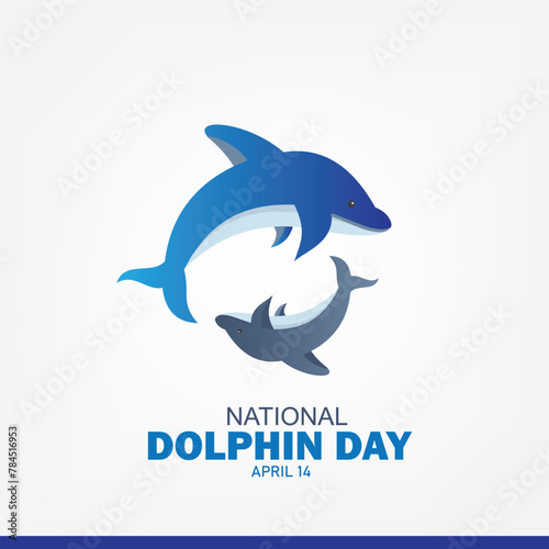 vector graphic of national dolphin day good for national dolphin day celebration. flat design. flyer design. flat illustration. design simple and elegant