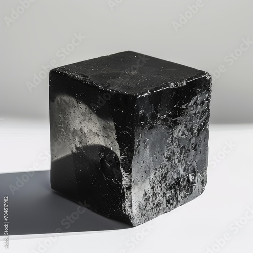 a black cube with a shadow