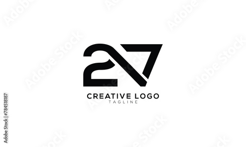 2V Abstract initial monogram letter alphabet logo design photo