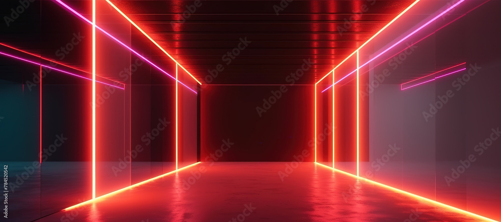 room with neon light 8