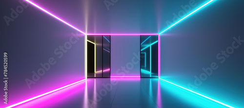 room with neon light 7