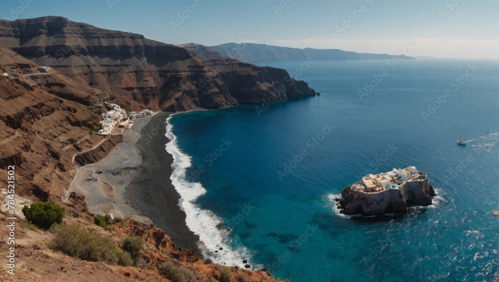 View of coastline of beach.