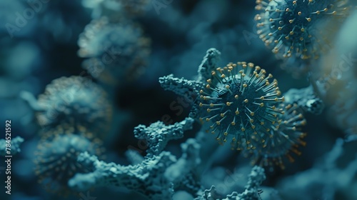 Microscope close-up of the coronavirus covid-19 disease © Color Crafts