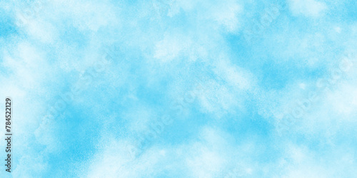 Watercolor illustration art marble painting abstract blue color texture, Bright painted sky blue watercolor background, Abstract blue sky with clouds, Abstract shinny Summer seasonal natural sky.