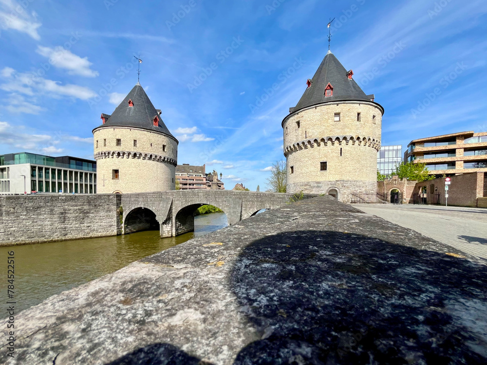 Fototapeta premium The Broel Towers are a listed monument and a landmark in the Belgian city of Kortrijk