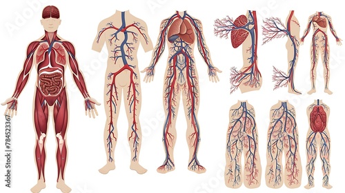 Principal veins and arteries vector photo