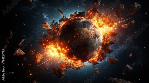 A Rogue Asteroid Collides for Massive Destruction