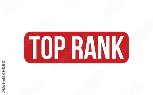 Top Rank Stamp. Red Top Rank Rubber grunge Stamp