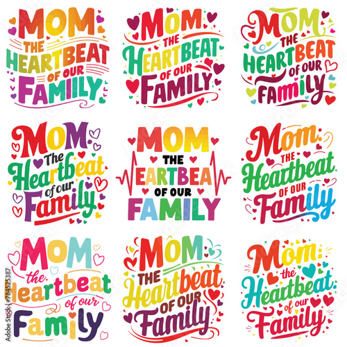 Mom T-shirt Design. Mother's Day t-shirt design bundle. Typography mom t-shirt design. Pro Vector